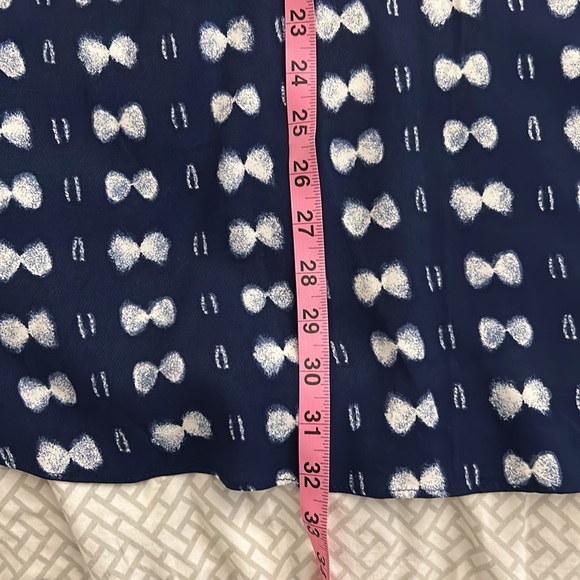 ann taylor navy a-line skirt with white bows (10) - Picture 6 of 9